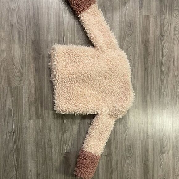 NWT- Honey Punch Pink Cream Teddy Bear Bomber Jacket - Picture 10 of 15
